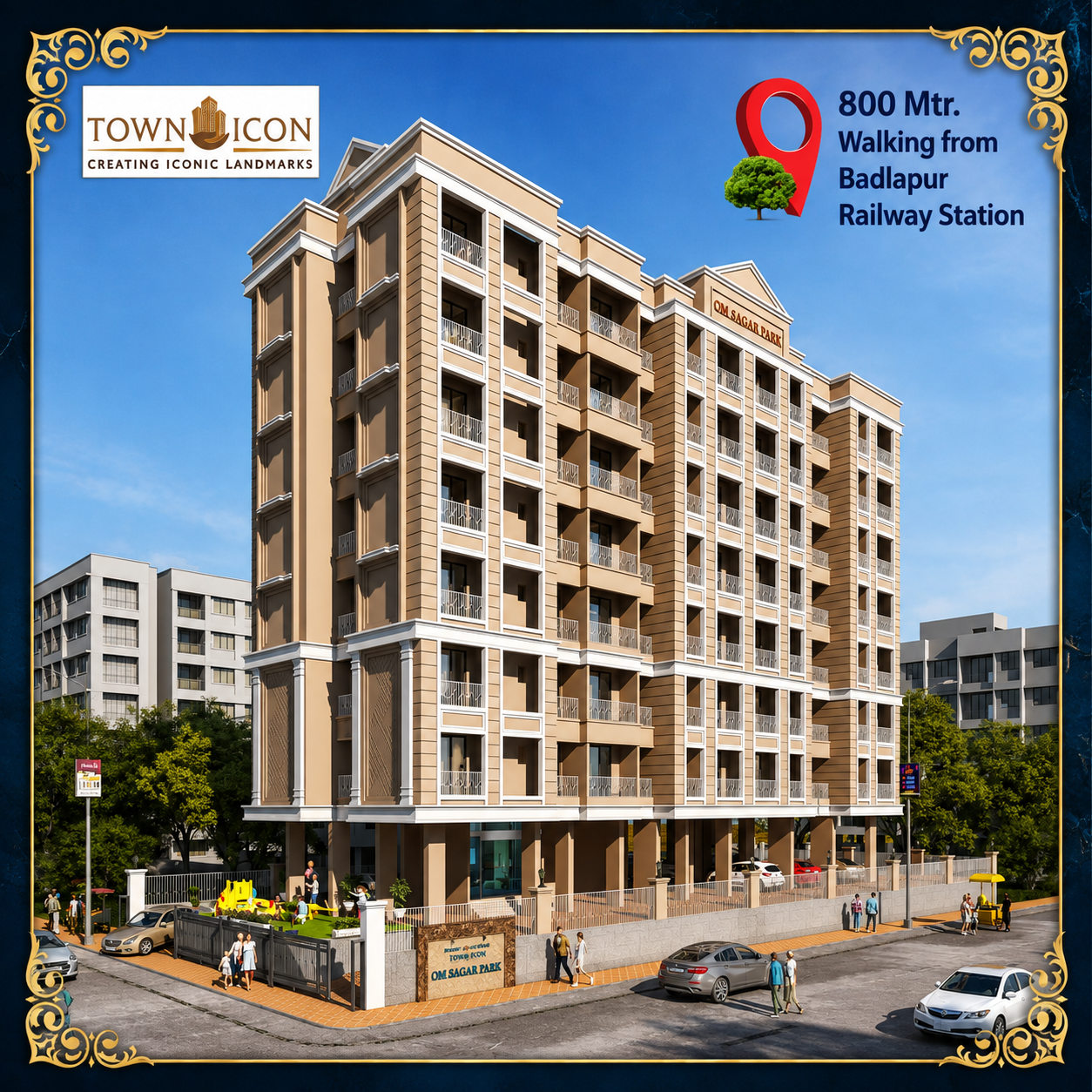Om Sagar Park day view elevation